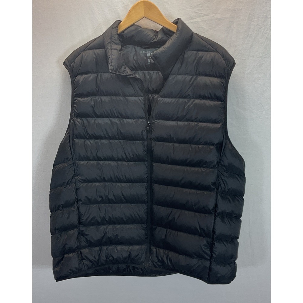 Uniqlo Vest Mens 3XL Black Ultra Light Down Puffer Jacket Hiking Casual Packable